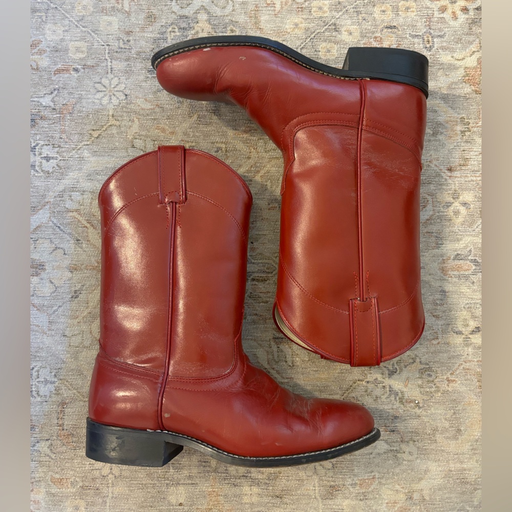 Vintage Red Cowboy Western Boots - 9